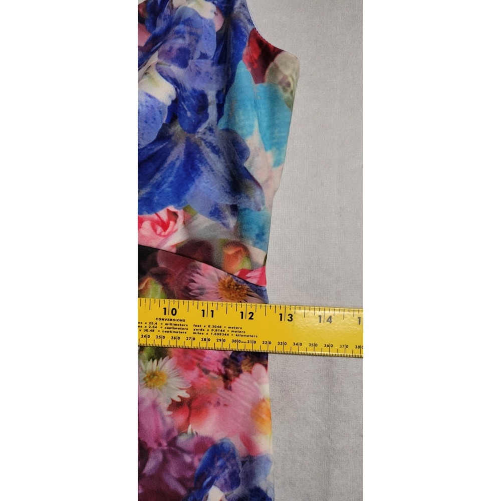 Blue Multicolored Floral Print Adjustable Straps Short Ted Baker Tank Dress Sz S - Picture 5 of 9